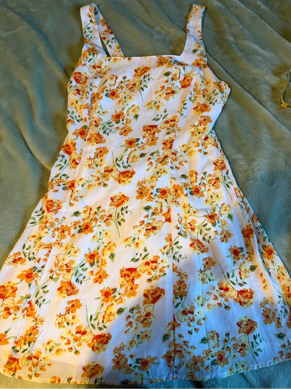 Lulu's White Floral Mini Dress, Tie-back